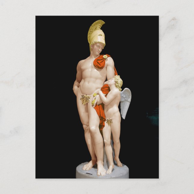 Postal MARTE RESTRINGIDO POR CUPID 1825 John Gibson (Anverso)