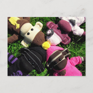 Postal Marte Sock Monkey Post Card