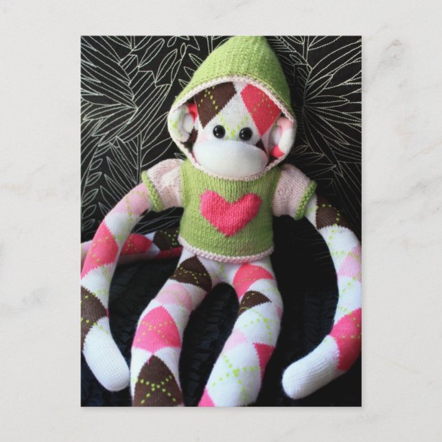 Postal Marte Sock Monkey Post Card - Apple (Anverso)