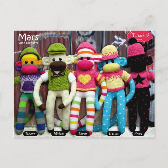Postal Marte Sock Monkey Post Card - Graffiti (Anverso)