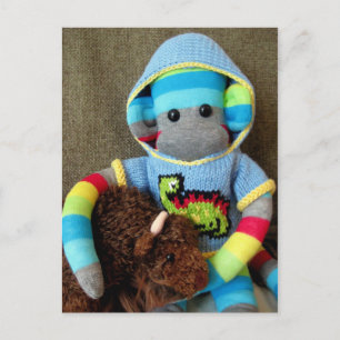 Postal Marte Sock Monkey Post Card - Jed