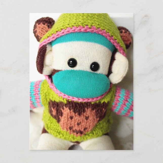 Postal Marte Sock Monkey Post Card - Mochi (Anverso)
