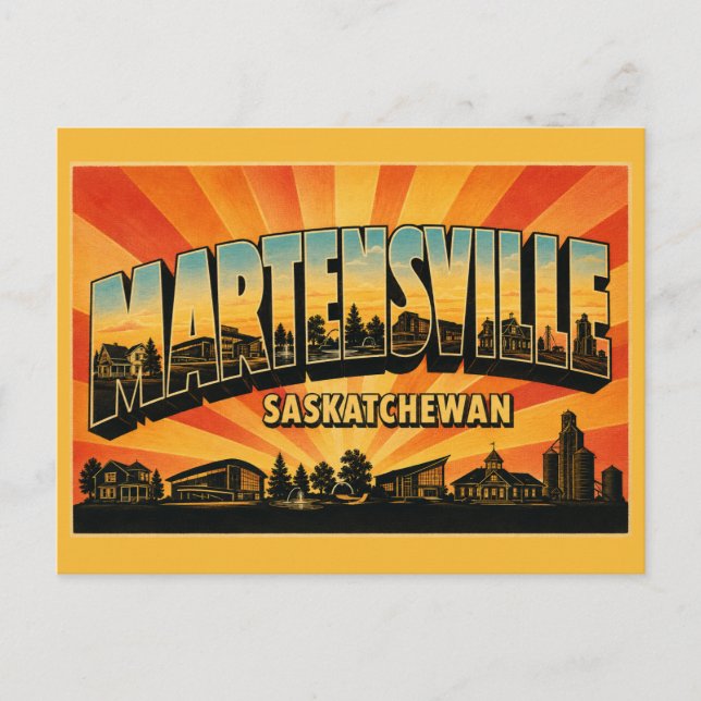 Postal Martensville Saskatchewan Ciudad Familiar (Anverso)