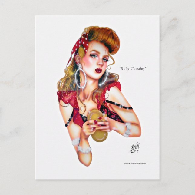 Postal Martes de Ruby por Elizabeth Austin Postcard (Anverso)