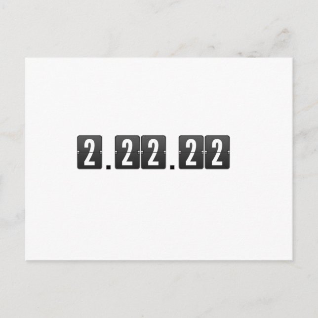 Postal Martes de Twosday 2-22-22 de febrero Profesor de M (Anverso)