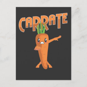 Postal Martial Art Vegan Fighter Vegetarian Karate Carrot