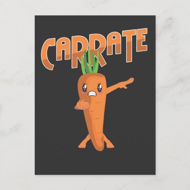 Postal Martial Art Vegan Fighter Vegetarian Karate Carrot (Anverso)