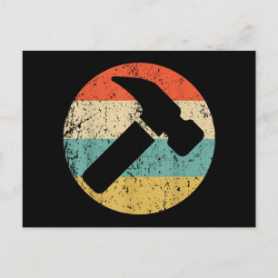 Postal Martillo retro vintage carpintero