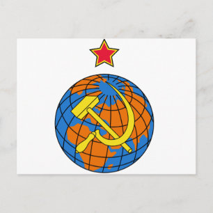 Postal Martillo y hoz y tierra soviéticos