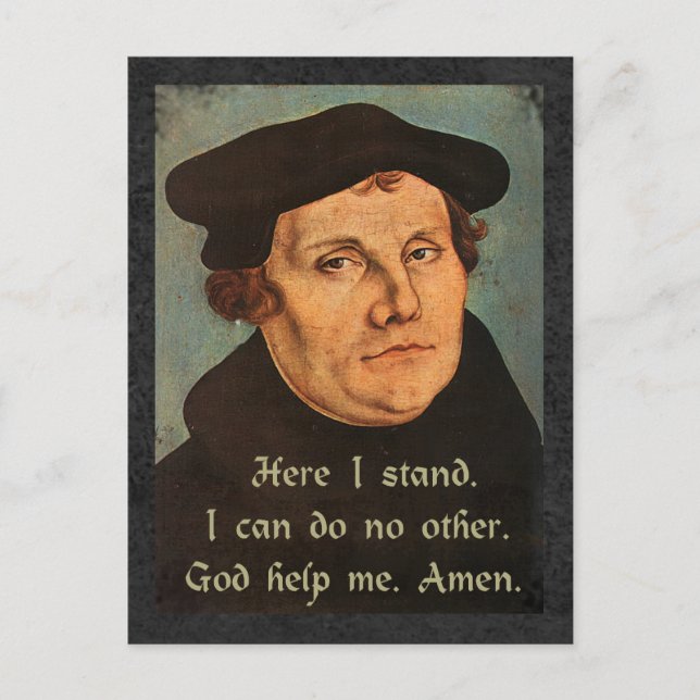 Postal Martin Luther Aquí Tengo Cita (Anverso)