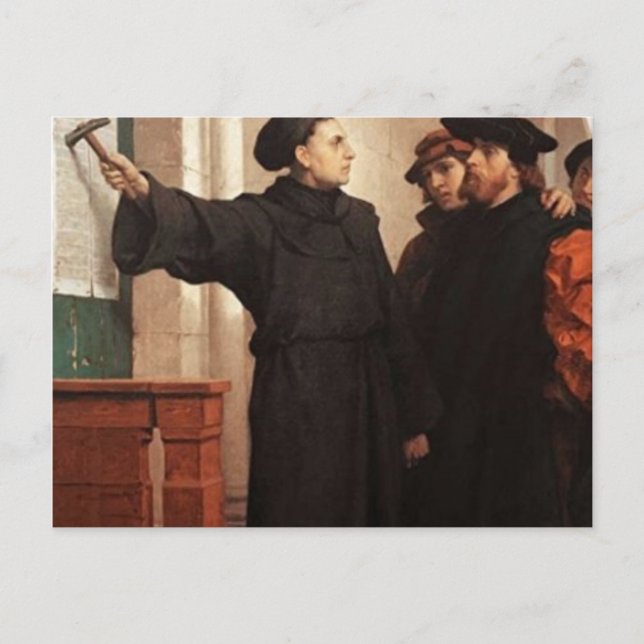 Postal Martin Luther Nailing 95 Theses (Anverso)