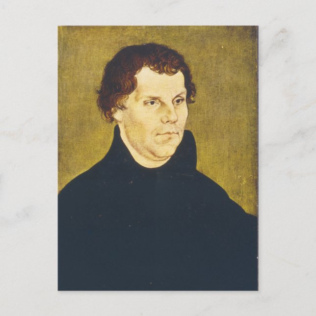 Postal Martin Luther, reformista protestante, por L. Cran (Anverso)
