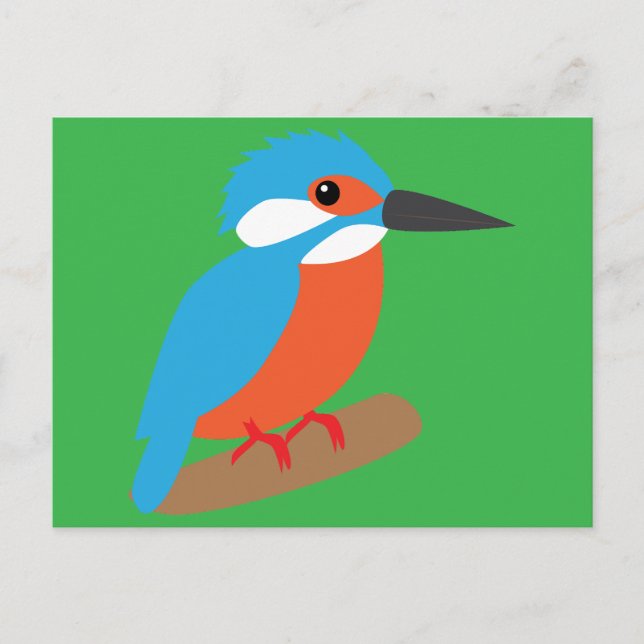 Postal Martín pescador (Anverso)