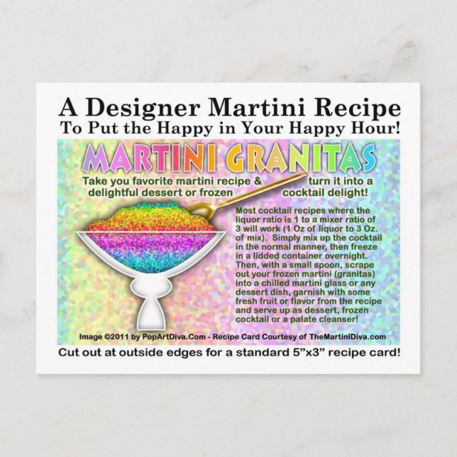 Postal Martini Granitias Recetas Postcard (Anverso)