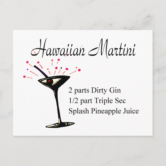 Postal Martini hawaiano (Anverso)