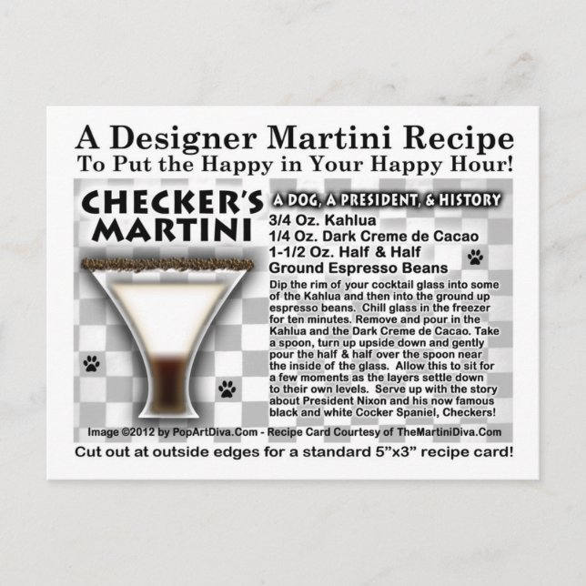 postal MARTINI RECIPE DE CHECKER (Anverso)