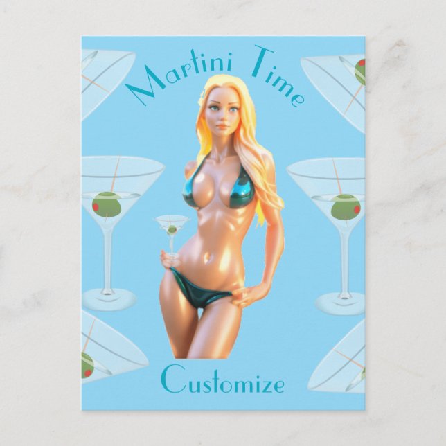 Postal Martini time Bikini Babe Thunder_Cove  (Anverso)