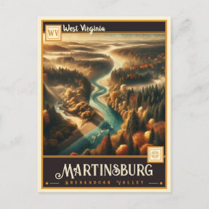 Postal Martinsburg, Virginia Occidental Vintage