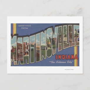 Postal Martinsville, Indiana - Escenas de letras grandes