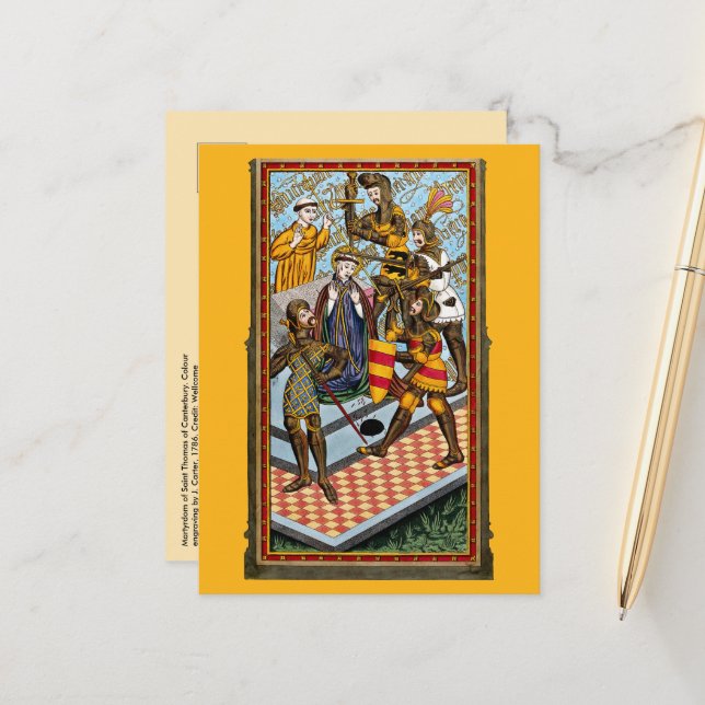 Postal Martirio de St. Thomas Becket (M 031) (Anverso/Reverso In Situ)