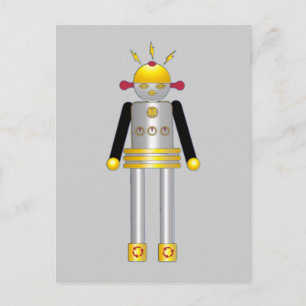 Postal Martzkins Chica Robot Postcard © 2012 M. Martz
