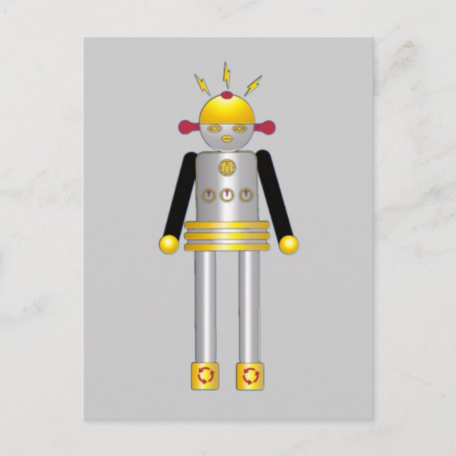 Postal Martzkins Chica Robot Postcard © 2012 M. Martz (Anverso)
