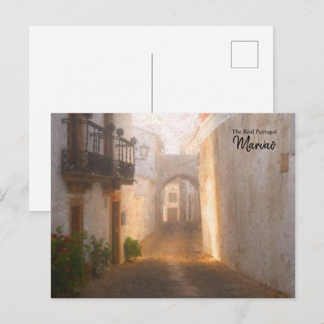 Postal Marvao amanecer, Portugal (Anverso / Reverso)