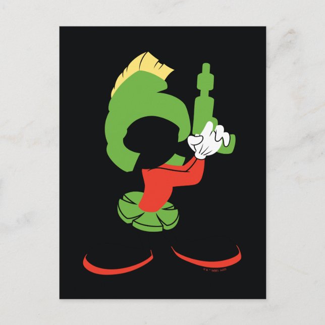 Postal MARVIN LA Silhouette MARTIAN™ Con Raygun (Anverso)