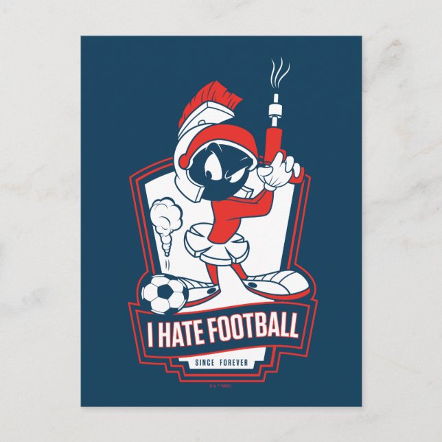 Postal MARVIN THE MARTIAN™ "I Hate Football" Graphic (Anverso)