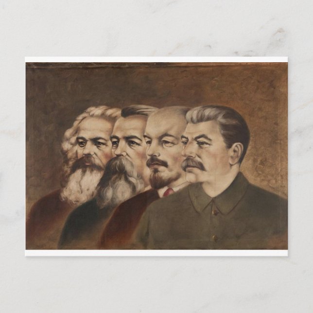 Postal Marx, Engels, Lenin y Stalin (Anverso)