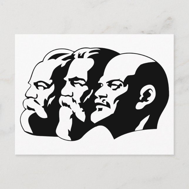 Postal Marx, Engels y Lénin (Anverso)