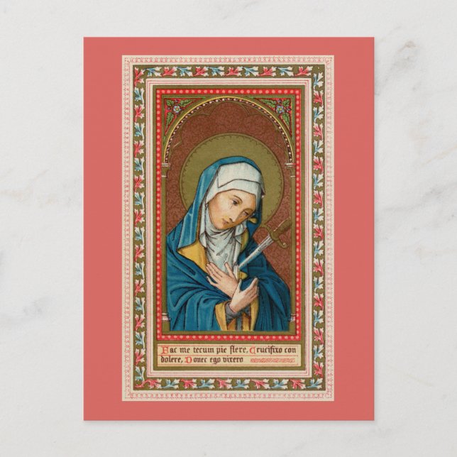 Postal Mary as Mater Dolorosa (Madre de los Dolores) (SAU (Anverso)