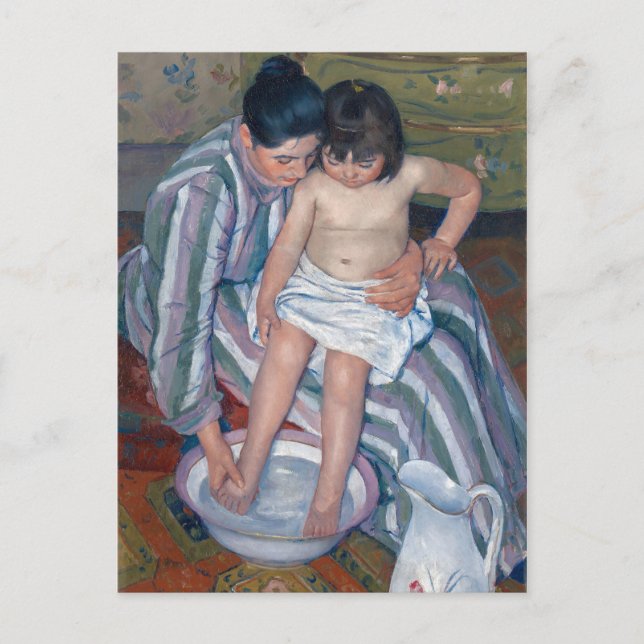 Postal Mary Cassatt American Art The Childs Bath Pintura (Anverso)