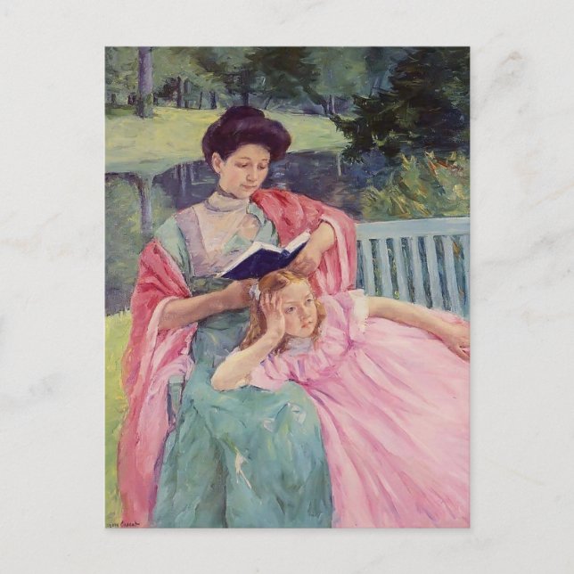 Postal Mary Cassatt - Auguste leyendo a su hija (Anverso)