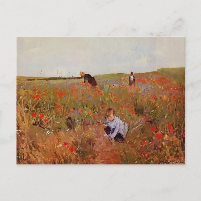 Postal Mary Cassatt: Cachorros rojos (Anverso)
