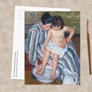 Postal Mary Cassatt - El baño del niño / El Baño