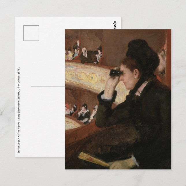 Postal Mary Cassatt - En la Logia (Anverso / Reverso)