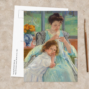 Postal Mary Cassatt - Joven Madre Cosiedo