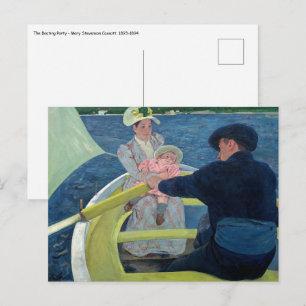 Postal Mary Cassatt - La fiesta en el bote