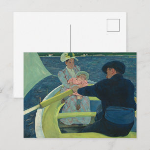 Postal Mary Cassatt La fiesta en el bote Arte Impresionis
