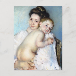 Postal Mary Cassatt - Madre Berthe sosteniendo a su bebé