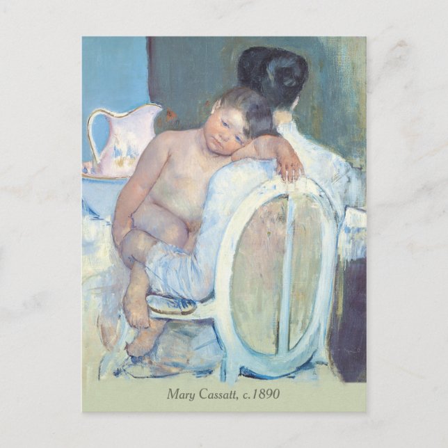 Postal Mary Cassatt Mujer sentada con brazos infantiles C (Anverso)