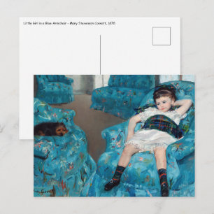 Postal Mary Cassatt - Niña pequeña en una butaca azul