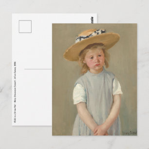 Postal Mary Cassatt - Niño con sombrero de paja