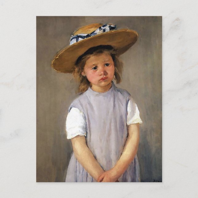 Postal Mary Cassatt "Niño en Gorra de paja" (Anverso)
