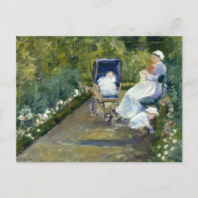 Postal Mary Cassatt - Niños en un jardín (La enfermera) (Anverso)