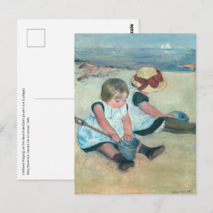 Postal Mary Cassatt - Niños jugando en la playa
