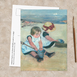 Postal Mary Cassatt - Niños jugando en la playa