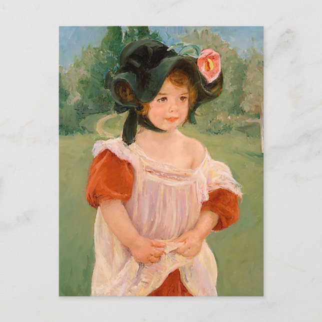 Postal Mary Cassatt "Primavera: Margot está de pie en un  (Anverso)