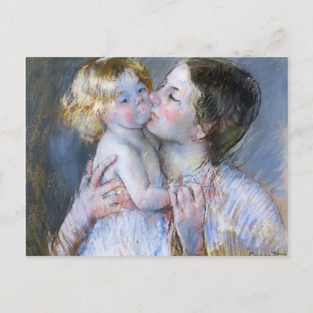 Postal Mary Cassatt: Un beso para la bebé Anne (n° 3) (Anverso)